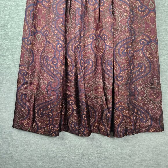 Vtg Geoffrey Alexander By Private Agenda Womens Silk Maxi Skirt Paisley Sz 14 - Picture 8 of 11